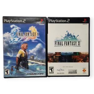 Final Fantasy X & XI Online Video Game Lot PS2 Squaresoft,2001-2004 CIB Preowned